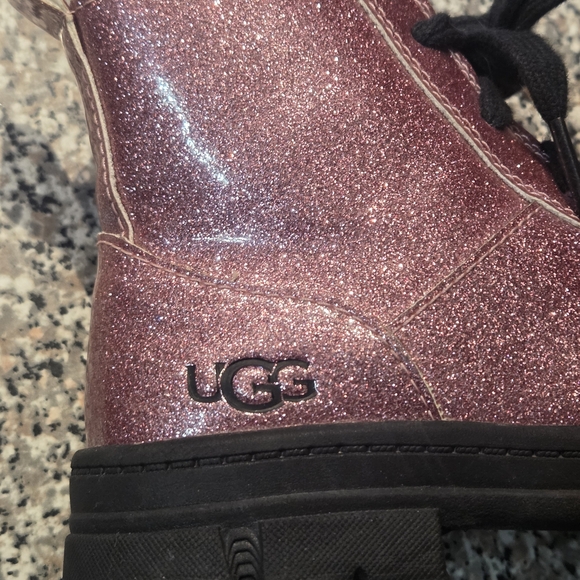 UGG Glittery Pink Kids Boots - Picture 2 of 4